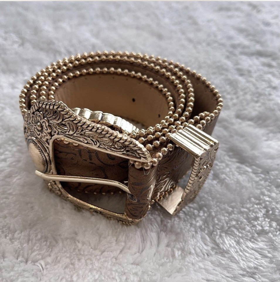 Vintage style patterned light brown belt eBay
