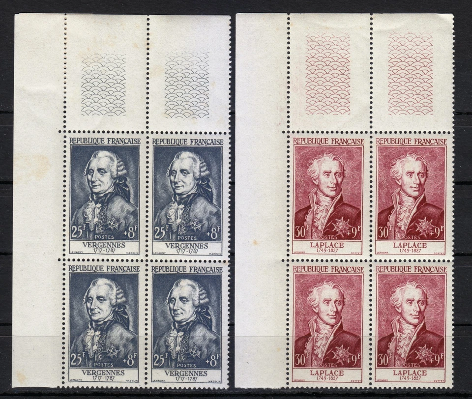 France 1955 MNH Mi 1053-1058 Sc B294-B299 Famous Frenchmen. Portraits. Blocks ** - Image 4 of 4
