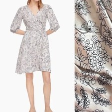 Calvin Klein Floral Belted Wrap Dress Pale Pink
