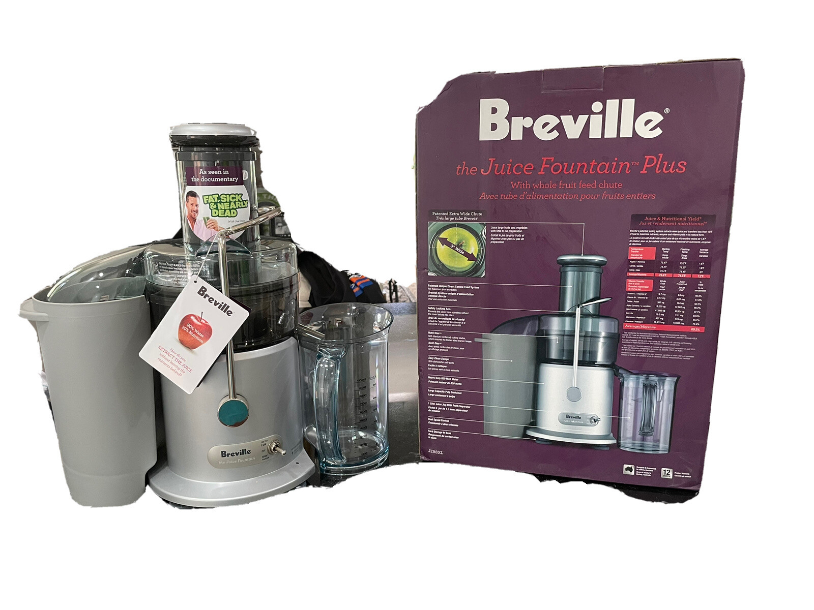 Breville JE98XL Juice Fountain Plus Centrifugal Juicer Brushed