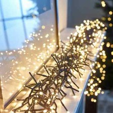 Image of Christmas Cluster Fairy Led String Lights Mains UK Plug Indoor Outdoor Decor New