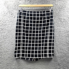 Portmans Womens Pencil Mini Skirt Size 10 Black White Check