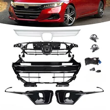 Fit 2021-2023 Honda Accord Front Bumper Upper Lower Grill Trim Cover Fog Lights