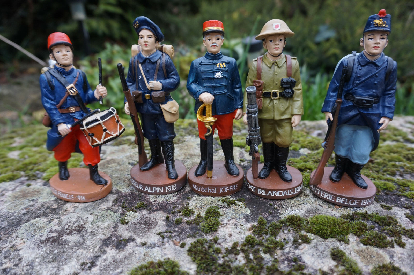 Figurines de soldats 1914-1918 de la Grande Guerre en plomb lot de 5 pour collectionneur