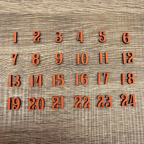 Numeri in legno per calendario dell'avvento da 1 a 24, serie da 39 pezzi - Foto 2 di 15
