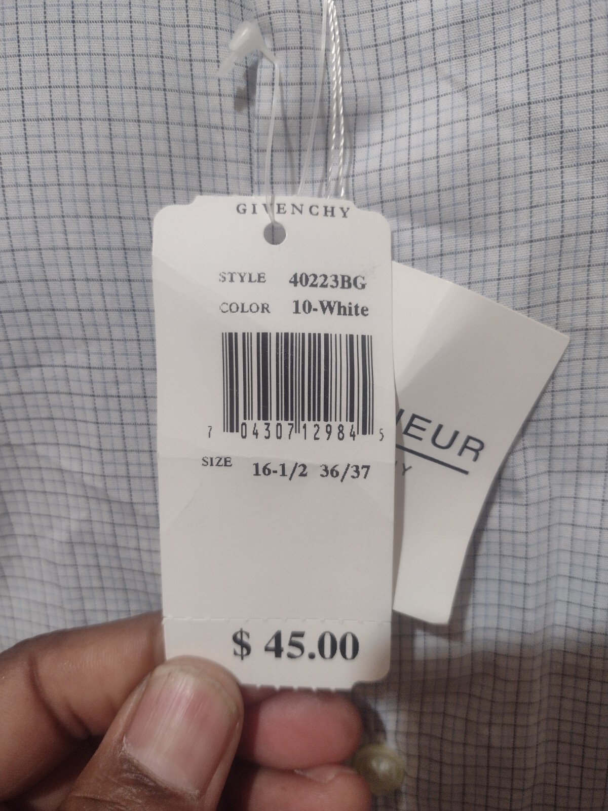 New Monsieur By Givenchy Button Up Dress Shirt Mens 16.5 36/37 (XL) White NWT thumbnail 4