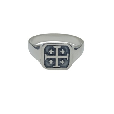 Men's Ring Silver 925 Jerusalem Cross Knight Handmade Nickel Free