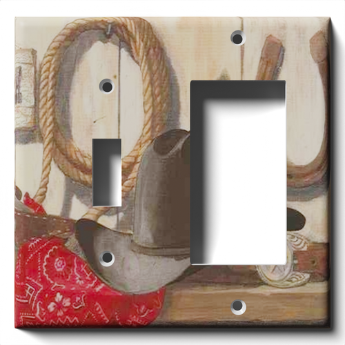 SnazzySwitch Cowboy Hat 'n' Horseshoe Decorative Light Switch Plate Cover - Picture 13 of 24