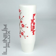 Illinium Flux Red Painted White Sakura Blossom Manual Shift Knob 12x1.25 K15