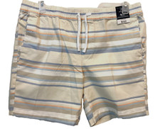 GEORGE MULTI COLOR STRIPE TWILL PULL ON 4 Pocket Chino SHORTS Sz L