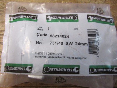 NEW NOS Stahlwille 58214024 24mm Open Ended Insert Tool 731/40 SW