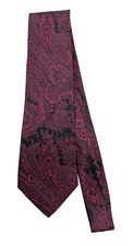Brooks Brothers Makers All Silk Paisley Necktie Red Made in USA Handmade Classic