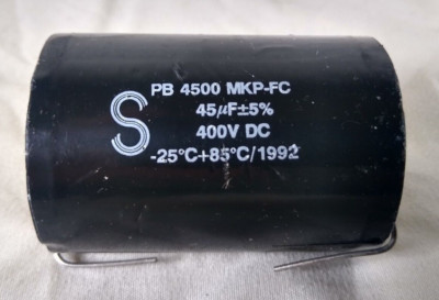 Solen Capacitor - PB 4500 MKP-FC 45uF +-5% 400V DC -25C+85C/1992