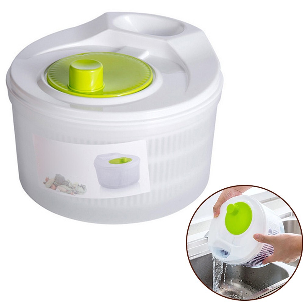 5L Salad Spinner Vegetables Leaf Lettuce Dryer Drainer Fruit Wash Clean Basket-image