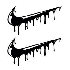 Nike Swoosh Dripping Custom Sticker Wall Art Laptop Car Decal