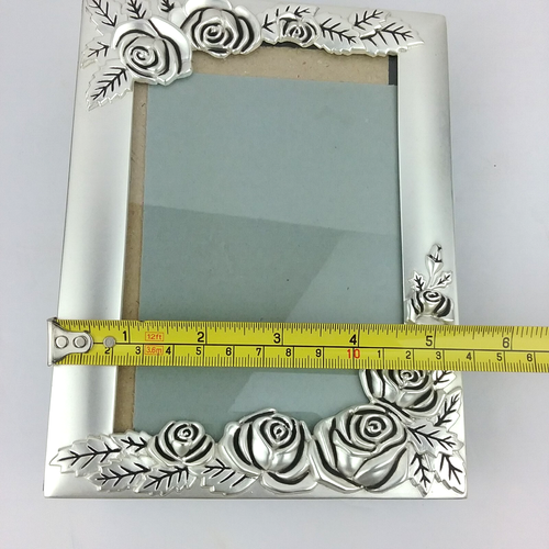 Photo Book Frame Silver Embossed Roses Holds 100 Pictures 4x6" Black Velvet - Picture 8 of 11