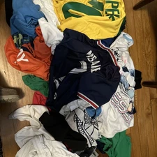Lot of 30 Boys’ T-Shirts Shorts 10/12 Messi Mbappe Pele Soccer Jerseys Ronaldo