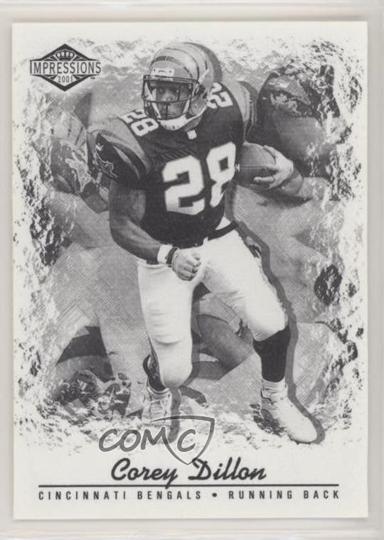 2001 Pacific Impressions Shadow 15/25 Corey Dillon #28 7fb