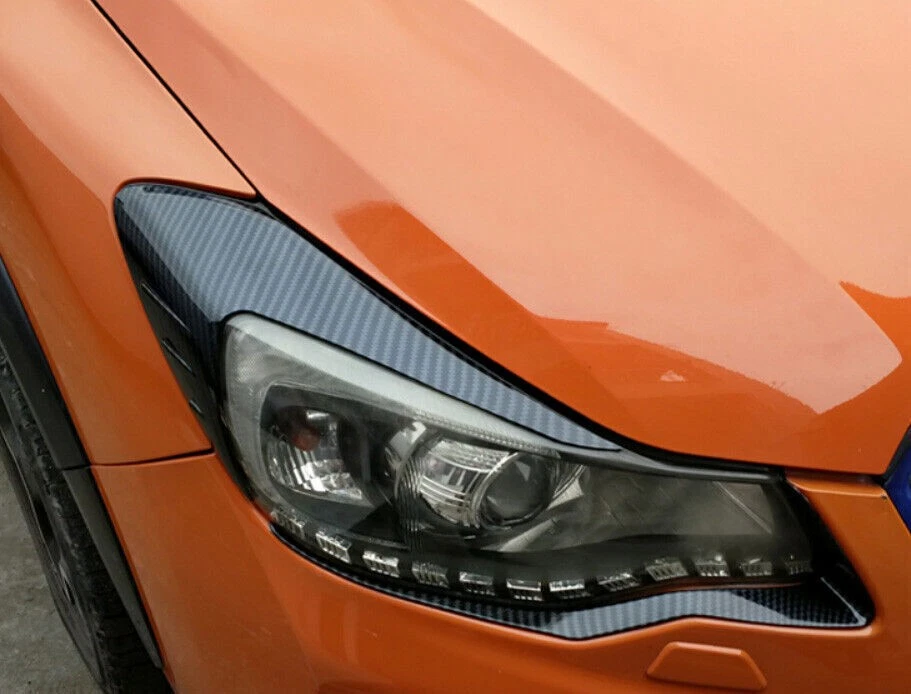 Cubierta de párpado de faros de fibra de carbono ABS para Subaru XV Crosstrek 2012-2017 Foto 3 de 3