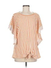 GiGio Women Orange Short Sleeve Blouse M