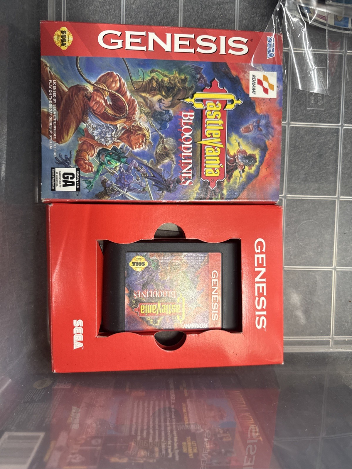 CASTLEVANIA BLOODLINES - Sega Genesis Video Game COMPLETE Cardboard