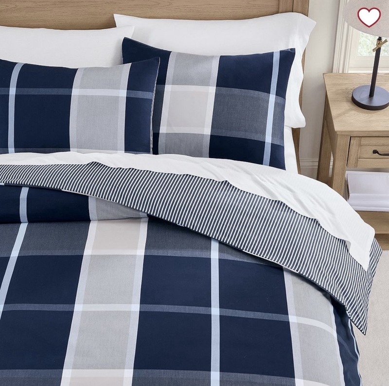 Pottery Barn Teen Preston Plaid Reversible Duvet Cover Twin/Twin XL