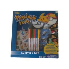 NEW Pokemon Art Activity Set Coloring Book-Velvet Posters-Stencil-Stickers 2016