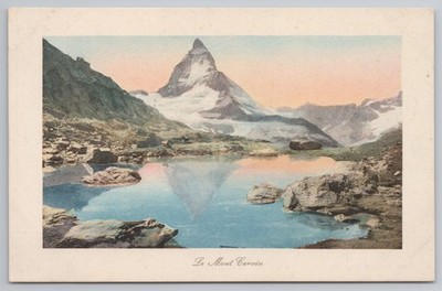 Le Mont Cervin Matterhorn Spiegel Walliser See 1910er Charnaux Freres