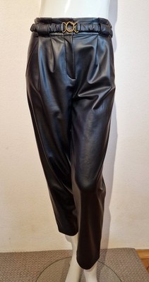 Veronica Beard Hose high waist aus Kunstleder in Schwarz Größe S