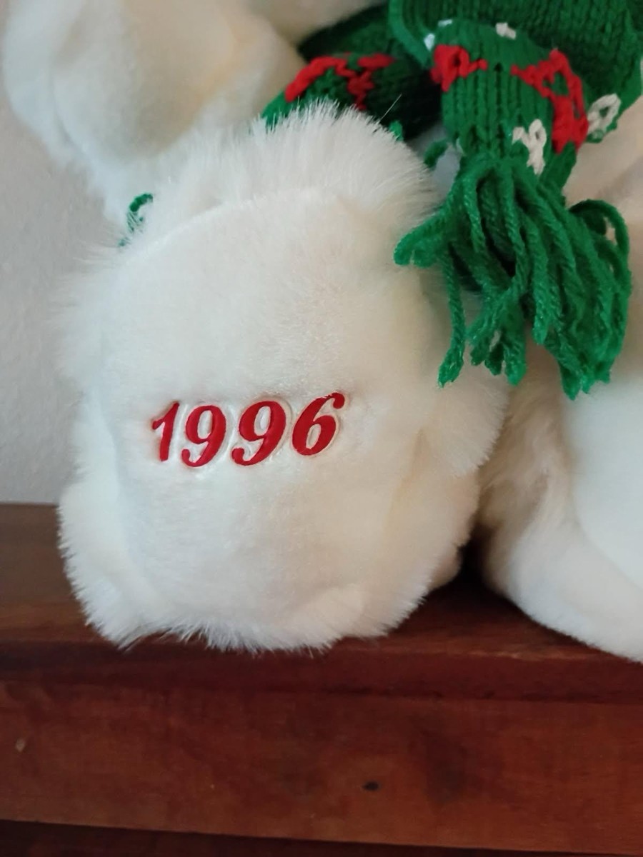 1996 Kmart Christmas Teddy Bear Green Hat Scarf 10th Anniversary