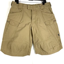 HELIKON-TEX Men's Brown Khaki Ripstop Cotton Blend Urban Tactical Shorts Size 34