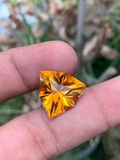 Certified Natural Flawless Orange Sapphire 6.30 CT Trillion Cut Loose Gemstone