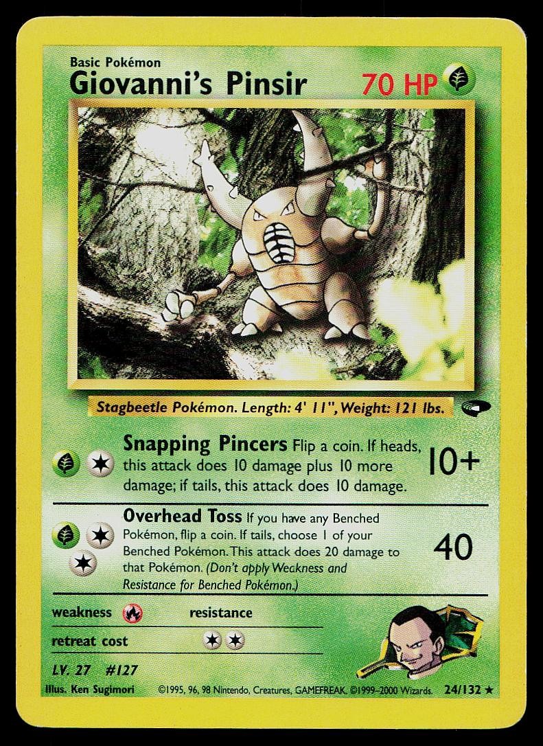 Pokemon Card Gym Challenge Giovanni's Pinsir 24/132 Unlimited Rare