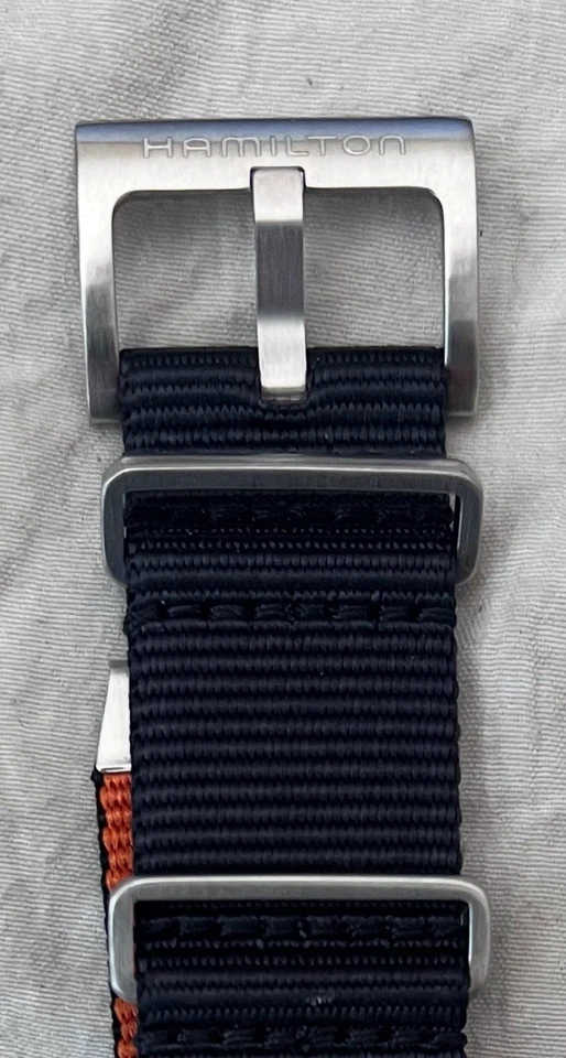 Correia Hamilton cáqui azul marinho náilon preto e laranja H823050 - Imagem 4 de 4
