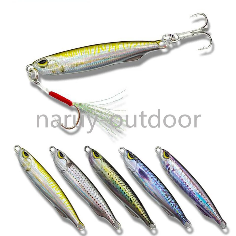 5 Stück Metall Drag Jig Spoon Köder 30/40/60/80G Shore Casting Slow Jigging... - Bild 2 von 4