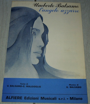 MUSICA-SPARTITO DI UMBERTO BALSAMO ''L'ANGELO AZZURRO'' STAMPATO NEL 1977-