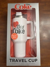 DIET COKE 40 OUNCE TUMBLER TRAVEL CUP WITH LID & STRAW. I LOVE DIET COKE