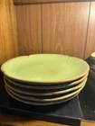Set of 5 Vintage Western 5F Frankoma Prairie Green 10” Dinner Plates
