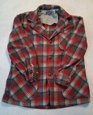 Vintage Women Pendleton long sleeve jacket M wool flannel plaid red