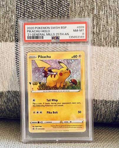 Pikachu graded PSA 8 for sale on eBay