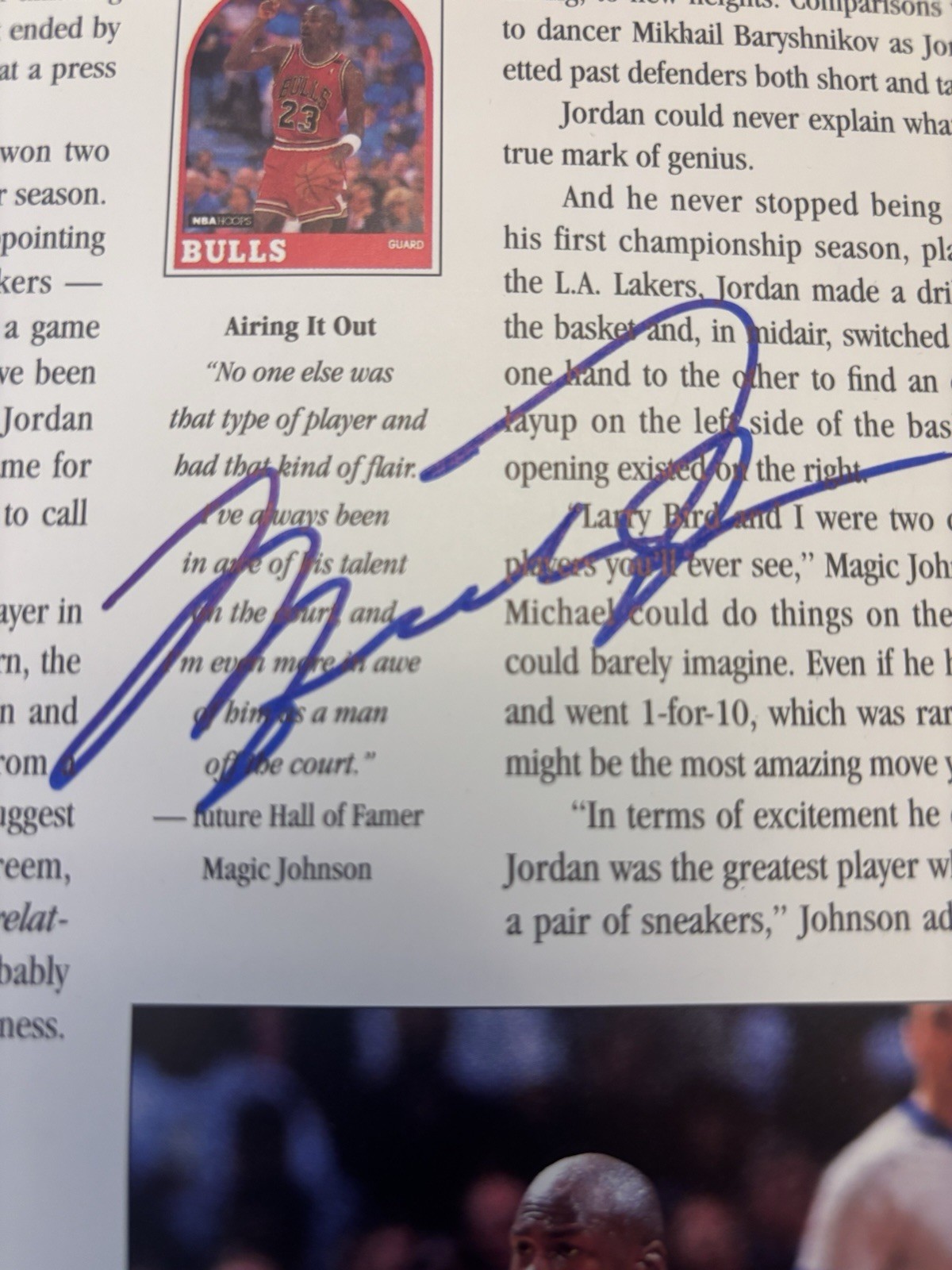 Rare Original Michael Jordan Autographed , Magazine article Page  1993 NBA .