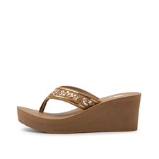 YELLOW BOX WILFRED SAND Wedge SANDAL MEDIUM WIDTH