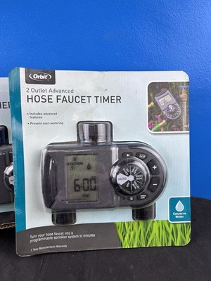 Orbit 2 Outlet Advanced Hose Faucet Timer Programmable Watering Sprinkler 56544