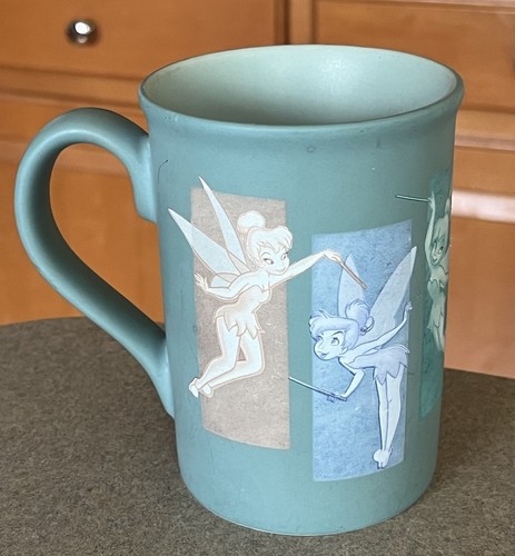Tink Mug Disney Parks Tinkerbell Coffee Cup Green Teal Stoneware 5 Poses 12oz - Picture 2 of 19
