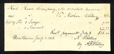 1835 Hartford & New Haven Railroad Nathan Whiting Ledger & Journal Receipt