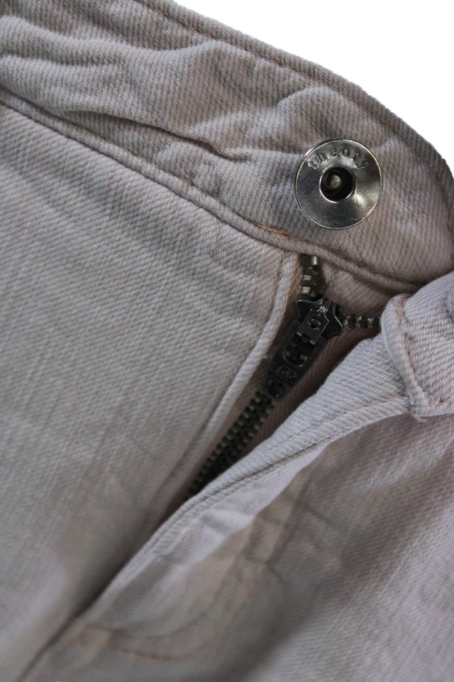 Theory Womens Cotton Slip-on Zipped Buttoned Jeans Pink Size 6 - Image 4 of 4