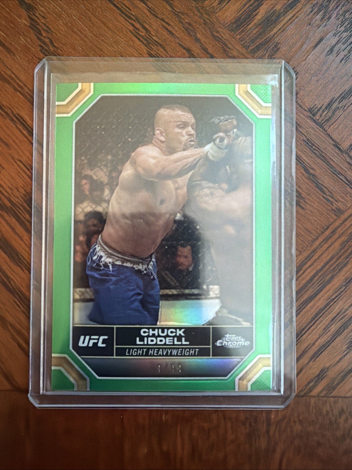 2024 Topps Chrome UFC Chuck Liddell #46 Green Refractor /99 Light Heavyweight