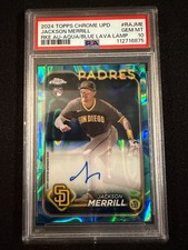 Jackson Merrill 2024 Topps Chrome UPD Rookie Autograph Aqua/Blue Lava Lamp psa10