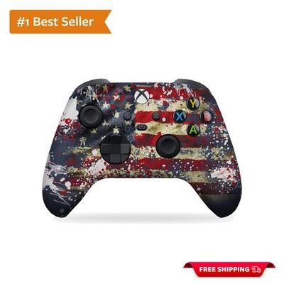 Unique Wireless Xbox Controller with Hydro-Dip Tattered Flag Artwork - Gamepad