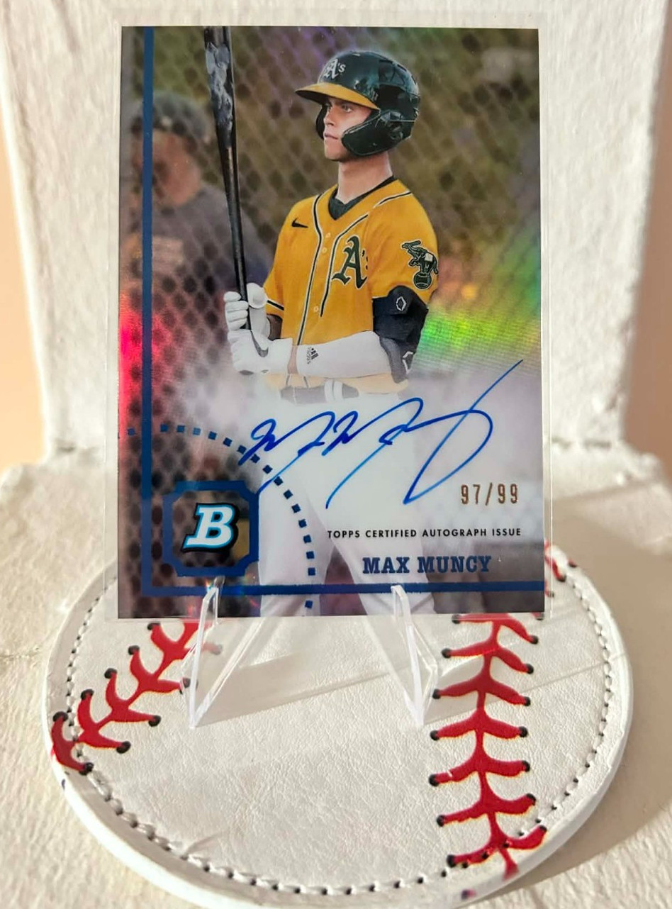 2022 Bowman Heritage Chrome Max Muncy Auto Refractor /99 Athletics #CPA-MM